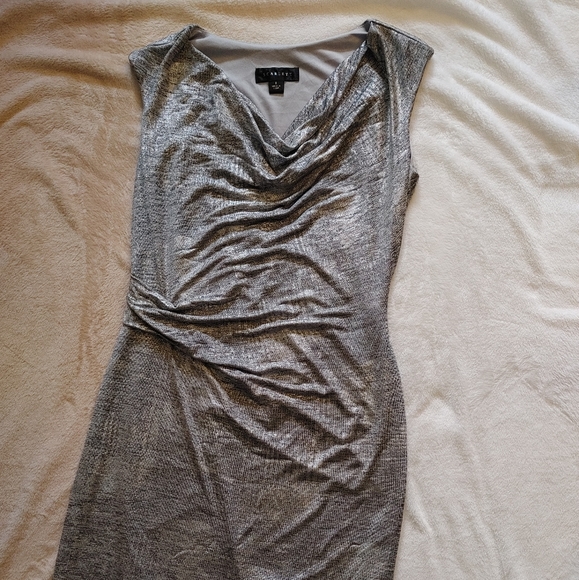Silver knee length dress - Picture 2 of 4